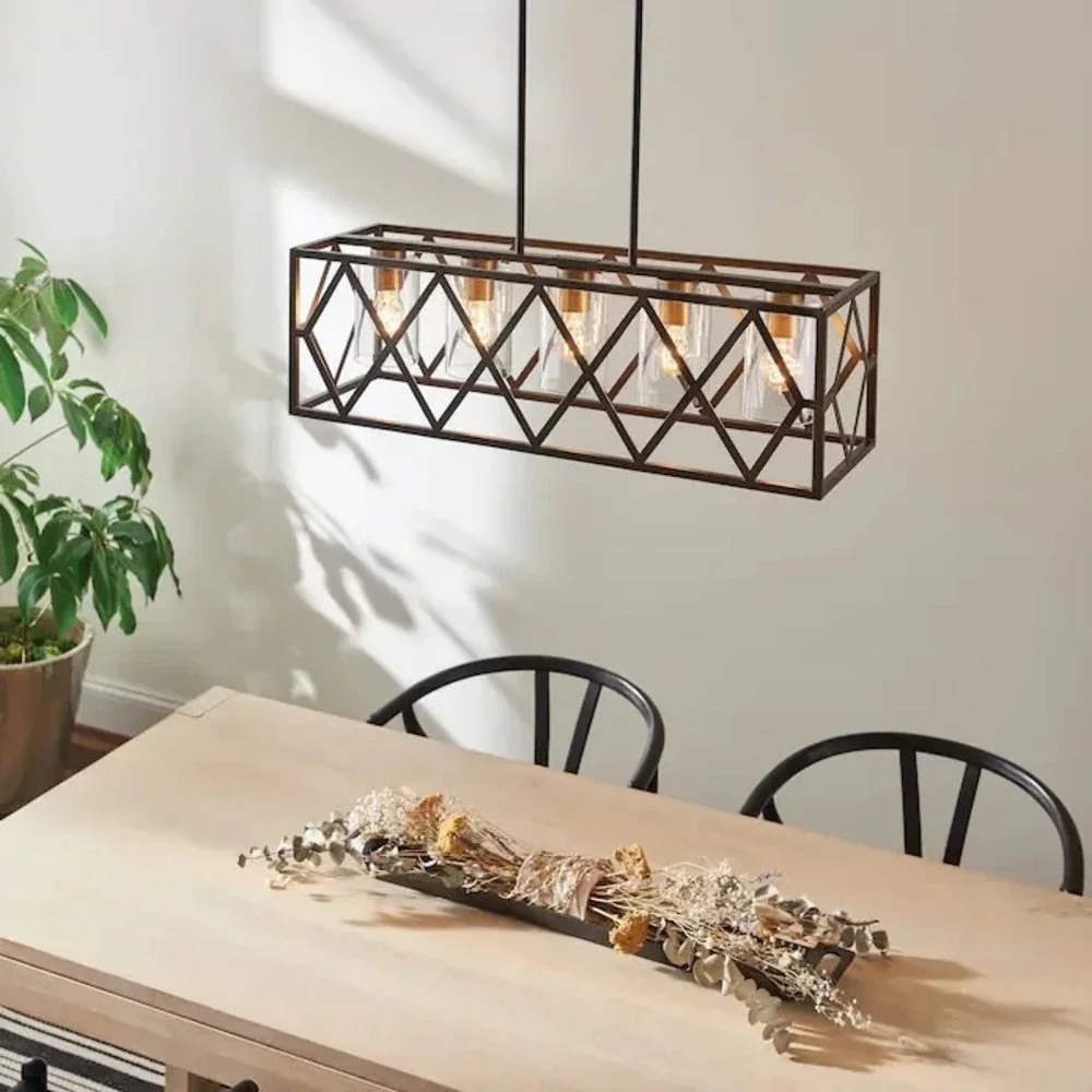Kichler 82317 Solander 5-Light Linear Pendant Light Olde Bronze Brass NIB